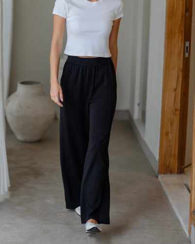 Black Ultrasoft Bamboo Loose Pants