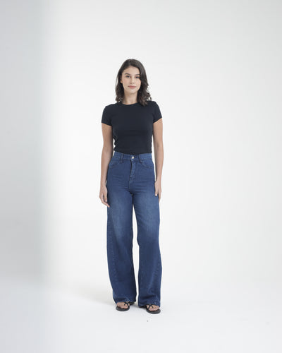 Dark Blue Elongating Flare Jeans