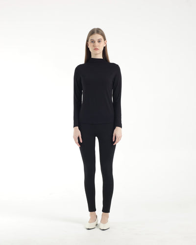 Black Bamboo High Neck Top