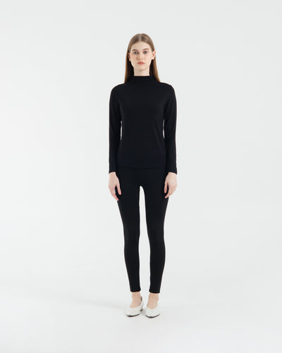 Black Bamboo High Neck Top