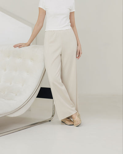 Cream Bamboo Lyocell Daily Pants