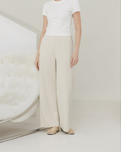 Cream Bamboo Lyocell Daily Pants