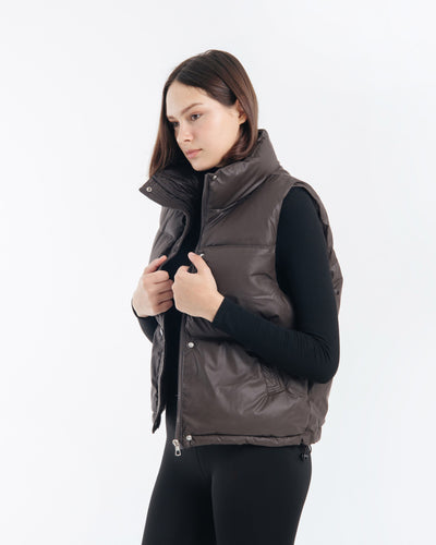 Brown Winter Puffer Vest