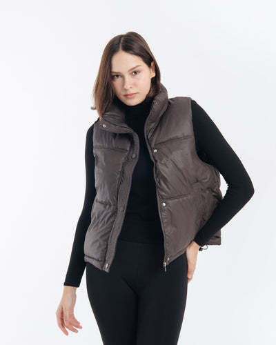 Brown Winter Puffer Vest