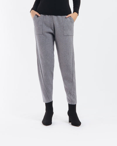 Grey Relaxed Knit Winter Pants