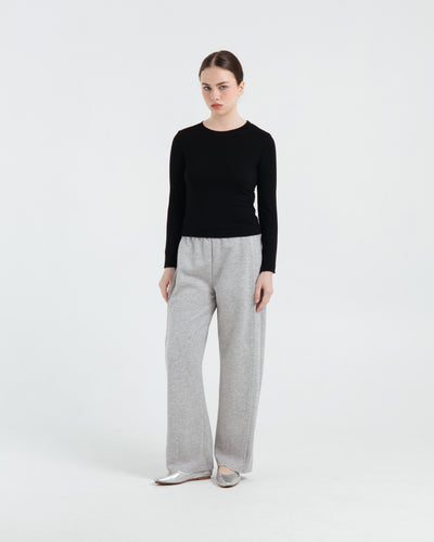 Grey Bamboo Lyocell Barrel Pants