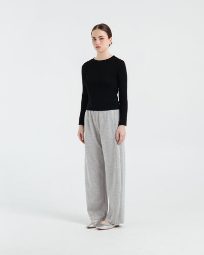 Grey Bamboo Lyocell Barrel Pants