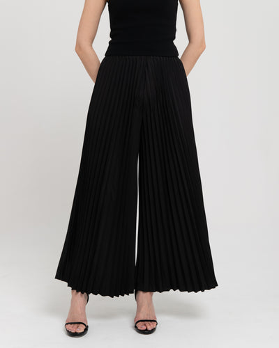 Black Plie Pleated Pants
