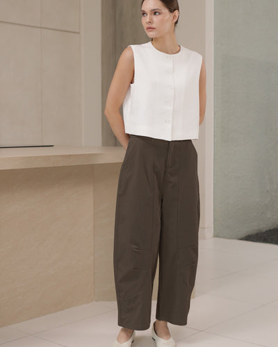 Brown Everyday Barrel Pants
