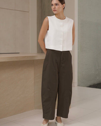 Brown Everyday Barrel Pants