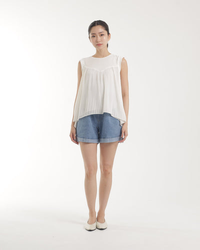 Blue Sally Denim Shorts Maternity