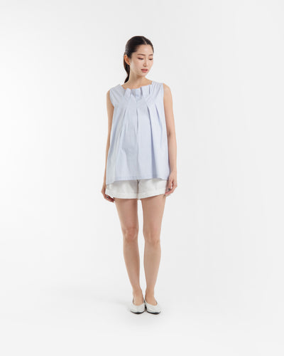 White Sally Denim Shorts Maternity