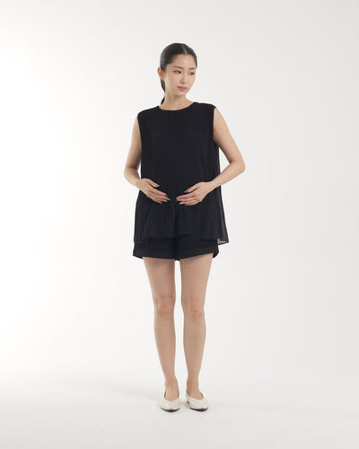 Black Sally Denim Shorts Maternity