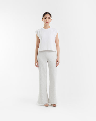 Heather White Ultrasoft Bamboo Essential Flare Pants