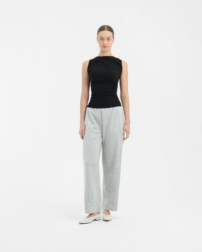 Grey Bamboo Lyocell Barrel Pants