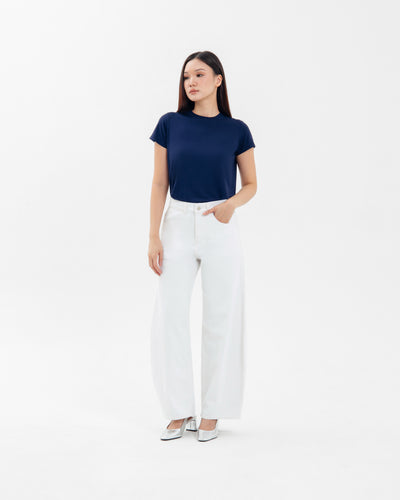 White Everyday Barrel Jeans