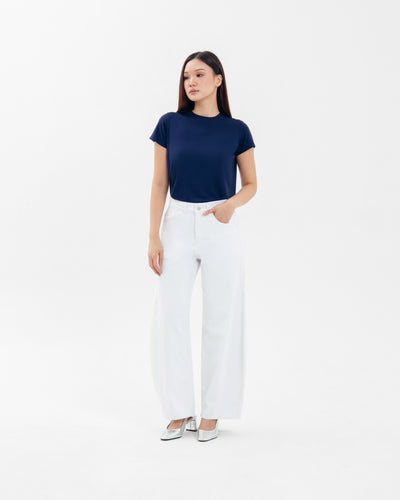 White Everyday Barrel Jeans