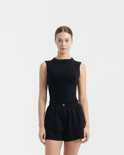 Black Bamboo Lyocell Leisure Shorts