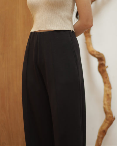Black Bamboo Lyocell Long Cullotes