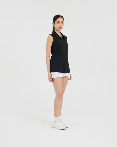 Black Serve Polo Top
