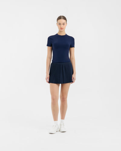 Navy Plie Skirt