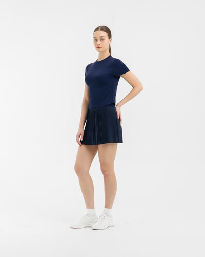 Navy Plie Skirt