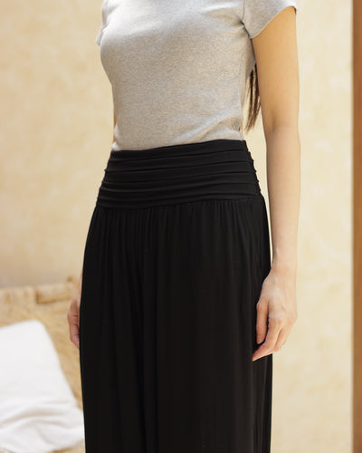 Black Airy Bamboo Harem Pants