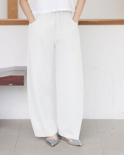 White Bamboo Lyocell Hailey Barrel Pants