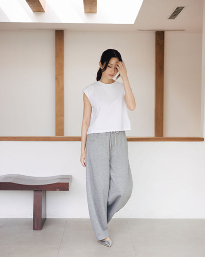 Grey Bamboo Lyocell Hailey Barrel Pants