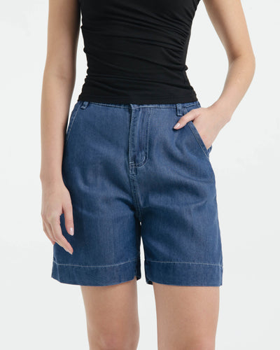 Dark Blue Ultrasoft Bamboo Denim Shorts