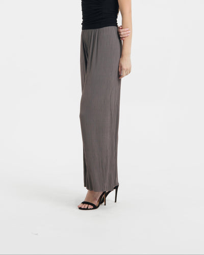 Grey Easy Pleated Pants
