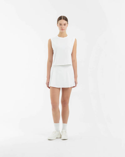 White Side Pleated Skirt