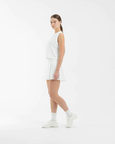 White Side Pleated Skirt