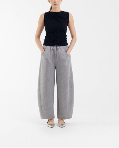 Grey Bamboo Lyocell Hailey Barrel Pants