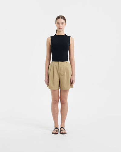 Tan Capri Shorts