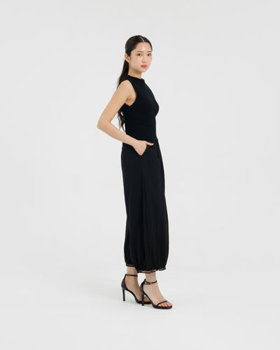 Black Eyelet Barrel Pants