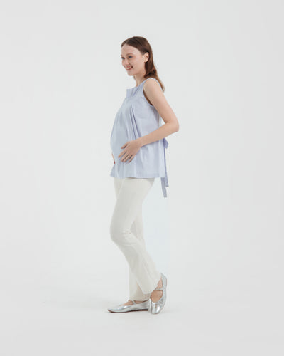 White Ultrasoft Bamboo Maternity Flare Pants