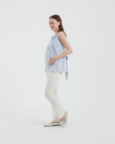 White Ultrasoft Bamboo 2.0 Maternity Flare Pants