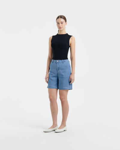 Light Blue Ultrasoft Bamboo Denim Shorts