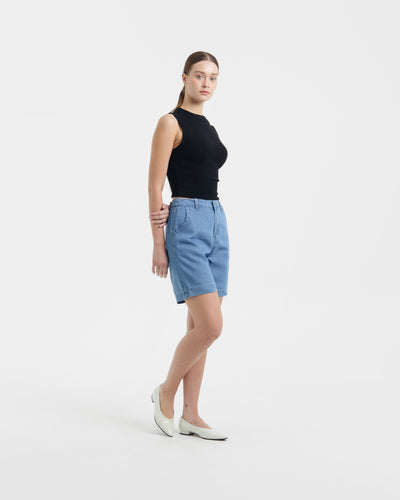 Light Blue Ultrasoft Bamboo Denim Shorts