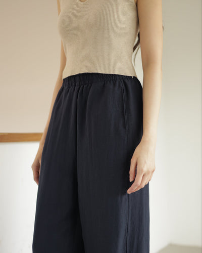 Navy Bamboo Linen Pants