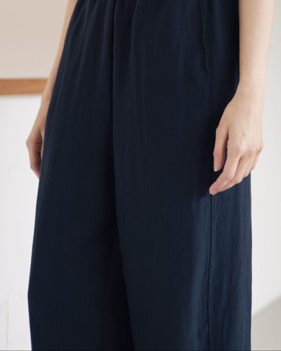 Navy Bamboo Linen Pants