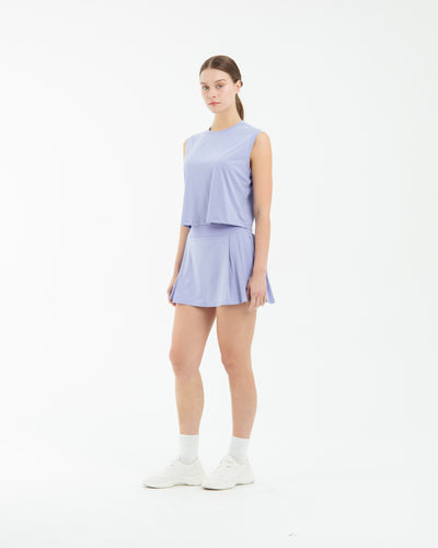 Periwinkle Side Pleated Skirt