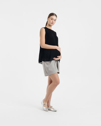Grey Bamboo Lyocell Maternity Shorts