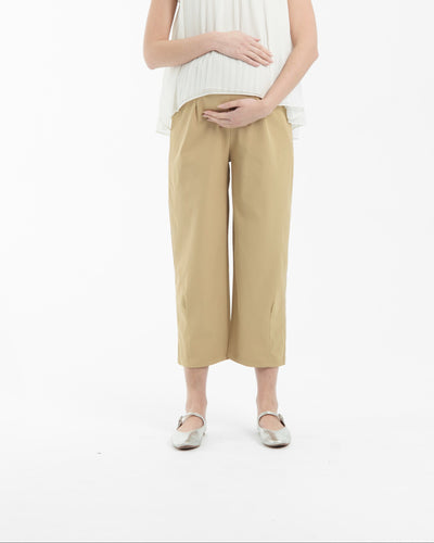 Tan Capri Maternity Pants