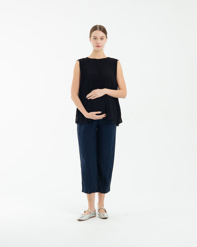 Navy Relaxed Maternity Pants