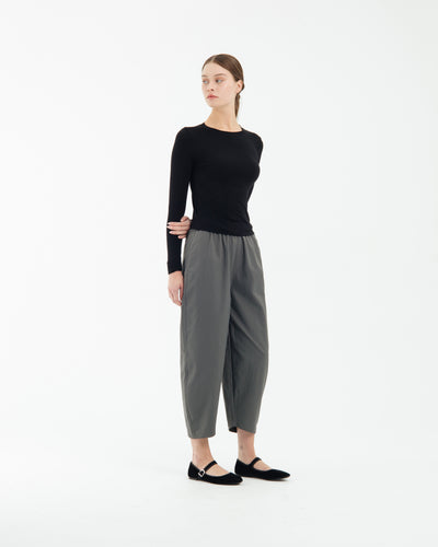 Dark Grey Bamboo Barrel Pants