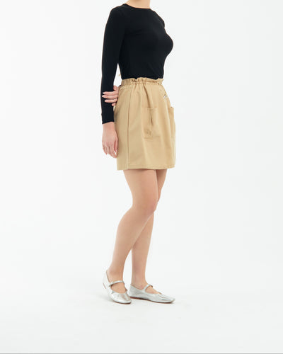 Tan Capri Linen Skirt