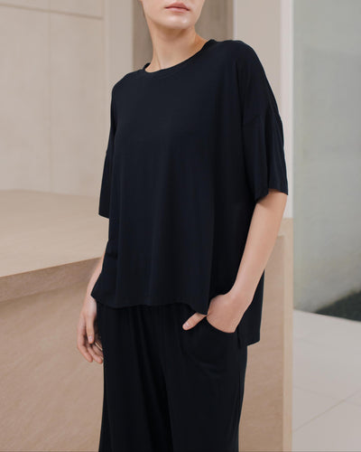 Black Airy Bamboo Comfy Set