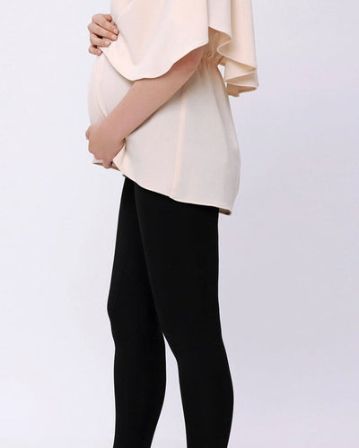 Black Bamboo Cotton Maternity Leggings - Hellolilo